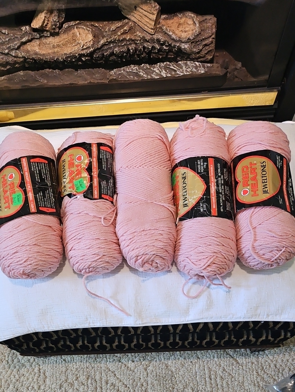 Red Heart 5 Bundles Pink Yarn